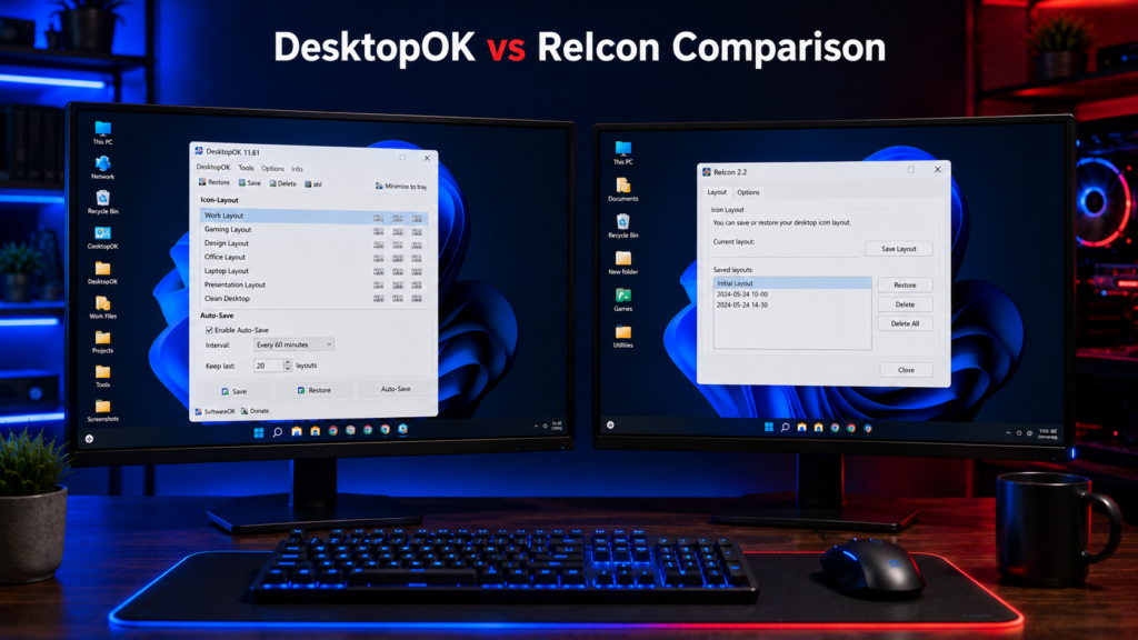 DesktopOK vs ReIcon Comparison: Which Desktop Layout Tool Is Better?