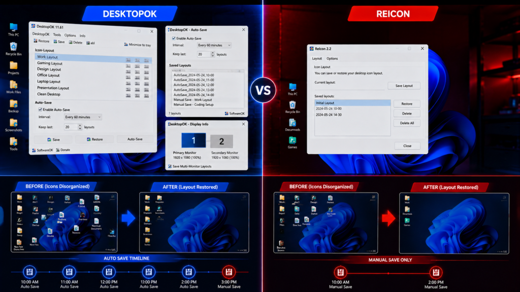 DesktopOK vs ReIcon Comparison: Which Desktop Layout Tool Is Better?